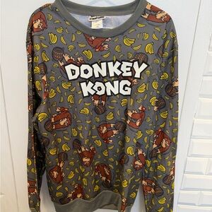 Nintendo 2019 Donkey Kong Men’s Fleece pullover Graphic Sweatshirt, size large
